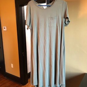 LuLaRoe 2X Solid Olive green Carly high low dress